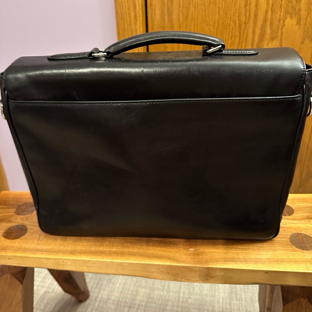 Coach Classic Black Leather Men's Briefcase - Picture 6 of 10